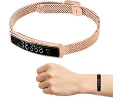 Fitness Tracker met Bluetooth 5.3, Slimme Armband voor Activiteitenregistratie, Stappen en Oefeningen, Ondersteunt Afstandsbediening voor Foto's (Goud)