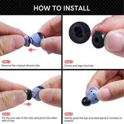 Dopjes Vervanging Oortips Eartips Geschikt voor Samsung Galaxy Buds Pro / Buds 2 Pro - Maat S/M/L (3-Pack) - Zwart — thumbnail 4