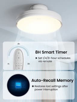 Plafondventilator – Ventilator Zonder Bladen – Bladloze Ventilator – LED Ventilator – Dimbare Plafondventilator – Stil Met Afstandsbediening – 30W LED Verlichting Met 3 Kleurtemperaturen — thumbnail 5