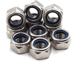 Roestvrijstalen M6 Nylon Insert Lock Nut - Duurzame Hex Moeren voor Bevestiging (100 stuks)