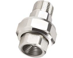 Draadverbinding 1/2 inch met schroefdraad, verchroomde koperen schroefverbinding en conische afdichting