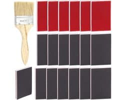 21-delige set schuurblokken en schuurpads met 320-400 korrel, wasbaar en flexibel, inclusief 2,5 inch verfkwast voor nat en droog schuren