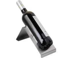 Minimalistische RVS Wijnfleshouder voor Aanrecht, Geschikt voor 1 Fles, Compact en Stijlvol Design