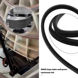 Aandrijfriem Rubber - V-riem Grasmaaier - Krachtoverbrenging Machines - 3 Ribben Profiel - 610 mm Omtrek - Zwart — thumbnail 3