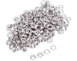 100 Stuks Metalen Oogjes, 5mm Messing Dubbelzijdige Oogjes voor Riemen, Schoenen en Leerbewerking DIY Projecten