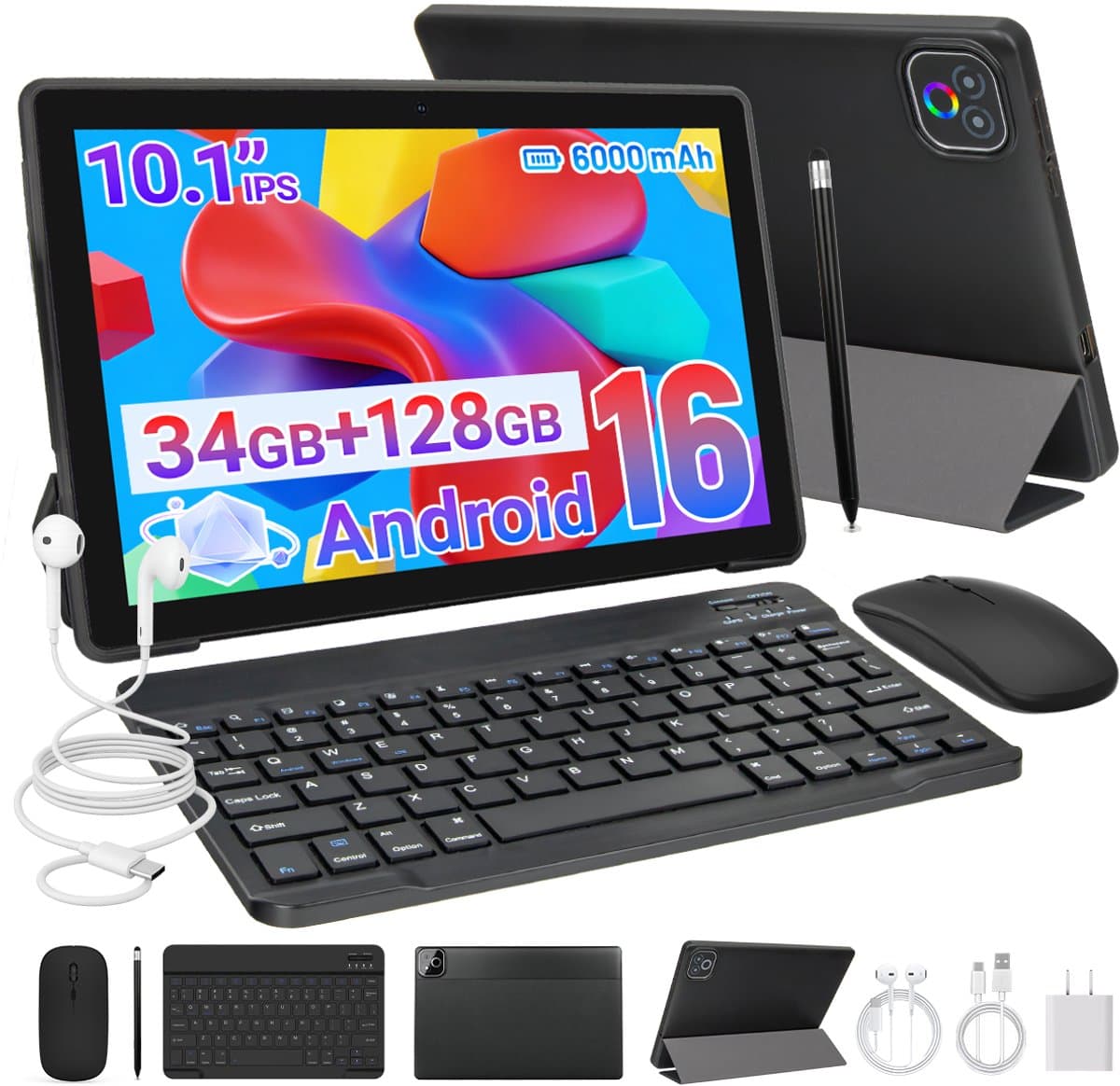 Tablet X6L - 10.1 inch Tablet met toetsenbord en pen- 34GB RAM(6G+28GB) - 128GB - WiFi6 - Zwart — afbeelding 1