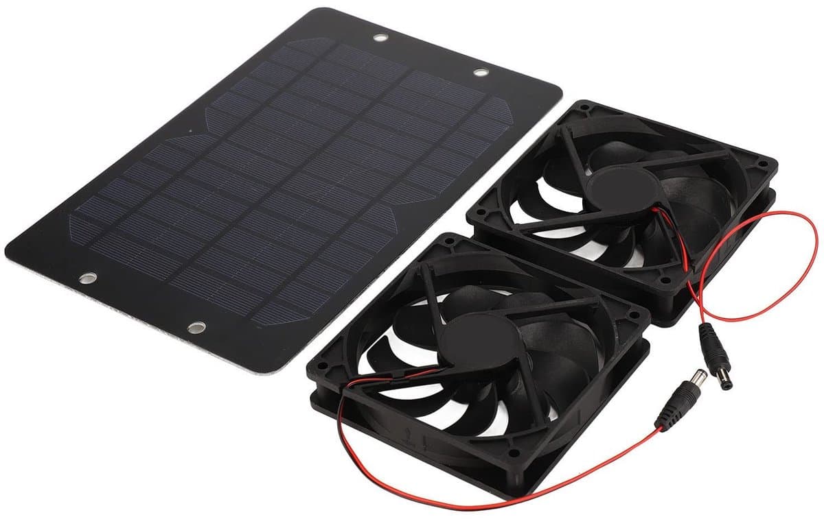 Pissente 10W 12V Solar Panel Ventilator Kit - Dubbele Waterdichte Afzuigventilator voor Gewassen en Dieren — afbeelding 1