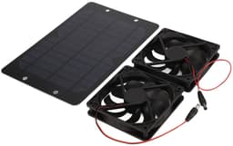 Pissente 10W 12V Solar Panel Ventilator Kit - Dubbele Waterdichte Afzuigventilator voor Gewassen en Dieren — thumbnail 1