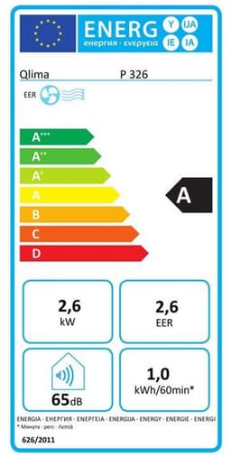 Qlima P 326 - Mobiele Airco - 9000 BTU - Koelen, Ontvochtigen en ventileren - Geschikt voor ruimtes tot 80 m3 - Energielabel A — thumbnail 6