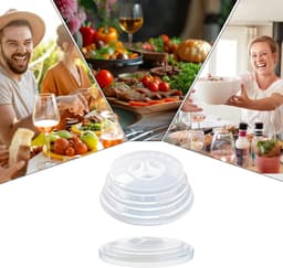 Magnetron Deksel - Lekvrij Koken - Voorkom Vlekken - Inklapbaar Ontwerp - 25 cm - Transparant Wit — thumbnail 5