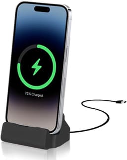 Type-C Oplaadstation en Telefoonstandaard - Zwart - Voor Thuis en Kantoor — thumbnail 1