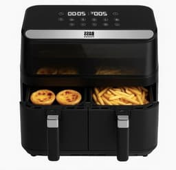 Dubbele Airfryer - Hete Lucht Frituur - Gezond Koken - Twee Zones - 8.5 Liter - Zwart — thumbnail 1