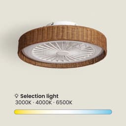 Fantiluxe - Andreas - Plafondventilator met verlichting - Bruin Transparant - Ø50cm - Afstandsbediening - Met lamp - Plafond ventilator - Slaapkamer — thumbnail 2