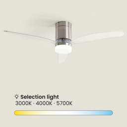 Fantiluxe - Filip - Plafondventilator met verlichting - Zilver - Ø132cm - Afstandsbediening - Met lamp - Plafond ventilator - Slaapkamer — thumbnail 2