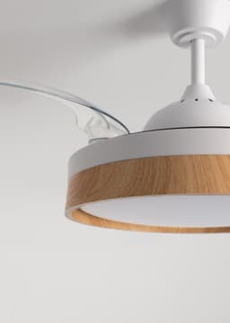 CREATE - Stille plafondventilator 40 W Ø107 cm met intrekbare bladen en LED-licht - M - Met licht - Controller voor wandmontage - WIND CLEAR EDGE — thumbnail 2