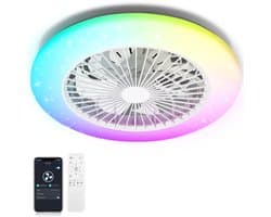 Aigostar 10DUI - Plafondventilator met verlichting - Met Afstandbediening en App - Ø 50cm - 6 standen - Plafonniere met ventilator - Wit — afbeelding 1