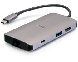 Mini Docking Station - USB C Hub - Laptop Uitbreiden - 8-in-1 Functionaliteit - Tot 100W - Zwart
