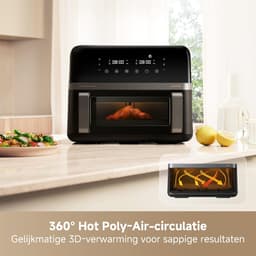 Heteluchtfriteuse - Airfryer Oven - Twee Gerechten Tegelijk - Dubbele Zone Koken - 9 Liter Capaciteit - Zwart — thumbnail 3