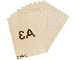 10x A3 Plywood Platen 2mm voor Creatief Houtbewerking, Lasergraveren, Pyrografie en Modelbouw - Ideaal voor DIY Projecten en Cadeaus