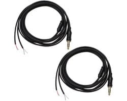 Golden crown - Hoofdtelefoon reparatie kabel - 3,5 mm jack connector - Zwart - Audio kabel - 2 stuks - Geschikt voor hoofdtelefoons