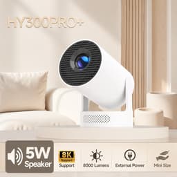 SmartLiving.Store - Mini Beamer - Projector - 8000 Lumen WiFi 6 - Bluetooth 5.4 - 8K support - Beamer - Wit — thumbnail 5