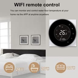 Slimme Thermostaat - Vloerverwarming Bediening - Comfort Verhoging - LCD Touchscreen Bediening - 95-240VAC - Zwart — thumbnail 3