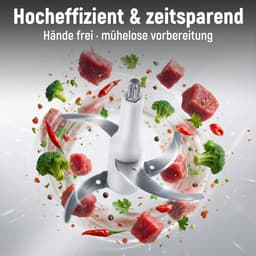 Elektrische Hakmolen - Keukenmachine Mini - Snel Ingrediënten Snijden - 4 Roestvrij Staal Messen - 1.8 Liter - Wit — thumbnail 2