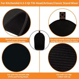 Keukenmachine Glijplank - Mixer Verplaatsen - Gemakkelijk Keukenwerk - Gladde Onderkant - 4.5-5Qt Mat - Zwart — thumbnail 4