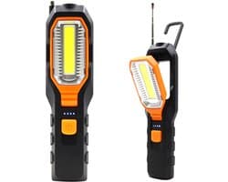 LED-werklamp met USB-oplaadhaak, 4 lichtstanden, 300 lumen.