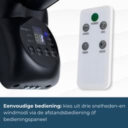 Evolar Wandventilator met Afstandsbediening - 50W - Muurventilator - Automatische Oscillatie - 3 Snelheden - Timer - Zwart - EVO-WF50B — thumbnail 5