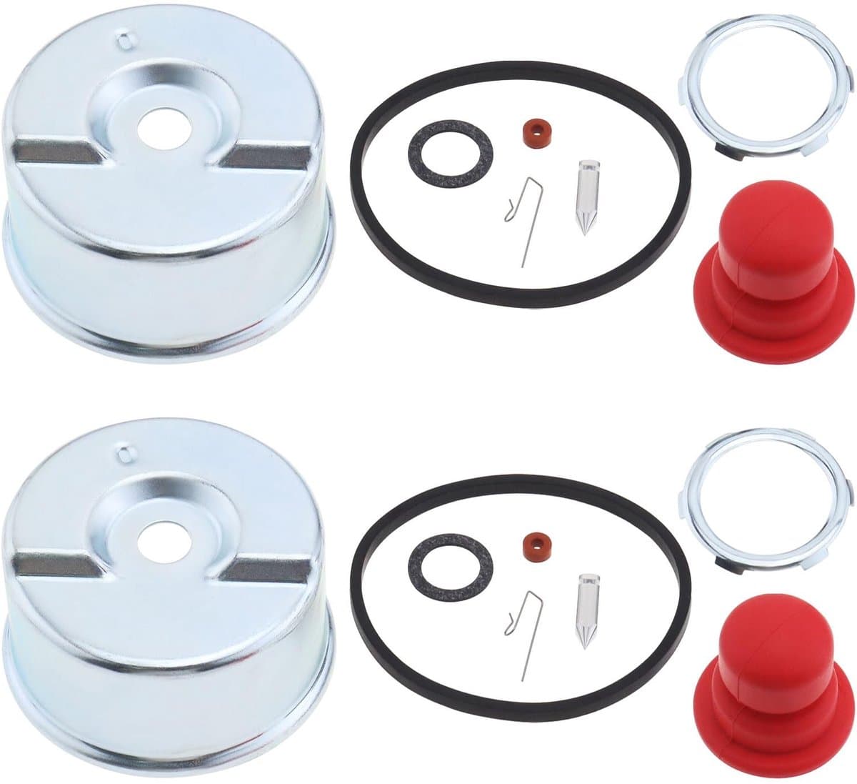 Dailygoods- Carburateur Reparatieset - 2x Vlotterbak - 2x Naald Zitting Kit - 2x Primer Lamp - Roestvrij Staal/Rubber - Compatibel met Tecumseh - Carburettorset — afbeelding 1