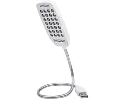 USB Lamp - Leeslampje Computer - Laptop Verlichten - Flexibele Hals - 28 LEDs - Wit
