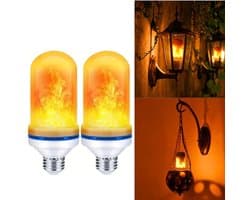 2 Stuks E27 LED Vlameffectlampen - Flikkerende Vuurlampen, Decoratieve Verlichting voor Kerstmis, Halloween en Bruiloften