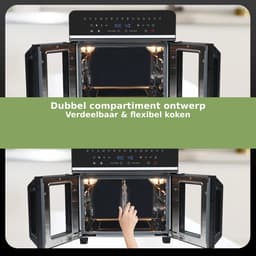 Airfryer XXL Oven 23L met Dubbele Zone, 2200W, LED Touchscreen & Accessoires – Gezond en Multifunctioneel Koken — thumbnail 3