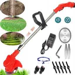 Accu Grasmaaier - Onkruidtrimmer - 650W & 12V 3000mAh - 90-120cm Telescopisch - 3 Messen - Voor Tuin & Gazon - Met Complete accessoires — thumbnail 5