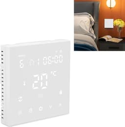Slimme Thermostaat - Programmeerbare Thermostaat - Verwarming Regelen - Touchscreen Bediening - 8.5 x 8.5 x 4.5 cm - Wit — thumbnail 3