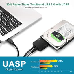 USB naar SATA Adapter - Externe Harde Schijf Kabel - Data Overzetten - Plug and Play — thumbnail 2