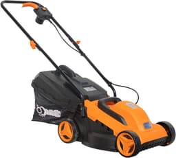 Elektrische grasmaaier - Snoer grasmaaier - Gazon onderhoud - 1200 Watt vermogen - 33 cm snijbreedte - Oranje en Zwart — thumbnail 1