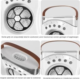 Aircooler - Ventilator - Bureauventilator – Oplaadbare tafelventilator met vernevelingsfunctie, 180 graden oscillatie en koelstanden voor warm weer, de slaapkamer of de studeerkamer - luchtkoeler（wit） — thumbnail 4