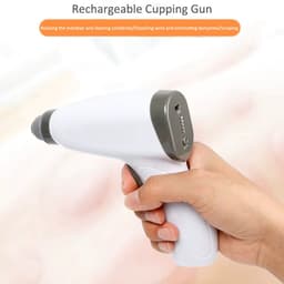 Elektrisch Cupping Gun met Vacuüm Massage - Lymfedrainage Functie - Draadloos USB Oplaadbaar - 5 Instelbare Zuigniveaus - Ideaal voor Spierherstel, Diepe Weefselmassage en Ontspanning - Inclusief Verlengbuis en Gebruiksvriendelijk Design - Wit — thumbnail 3