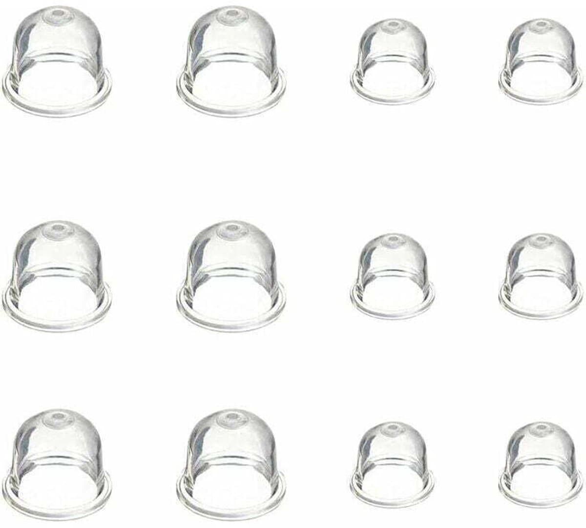 12 witte startkogelpompen van 19 mm en 22 mm, transparante carburateuroliebekers, geschikt voor grasmaaiers, heggenscharen, kettingzagen en ventilatorstartkogels. — afbeelding 1