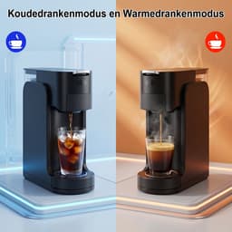 4-in-1 Koffiemachine - 27x11x32 cm - 20 Bar - 1450W - Multi Kapsels & Gemalen Koffie - Zwart — thumbnail 5