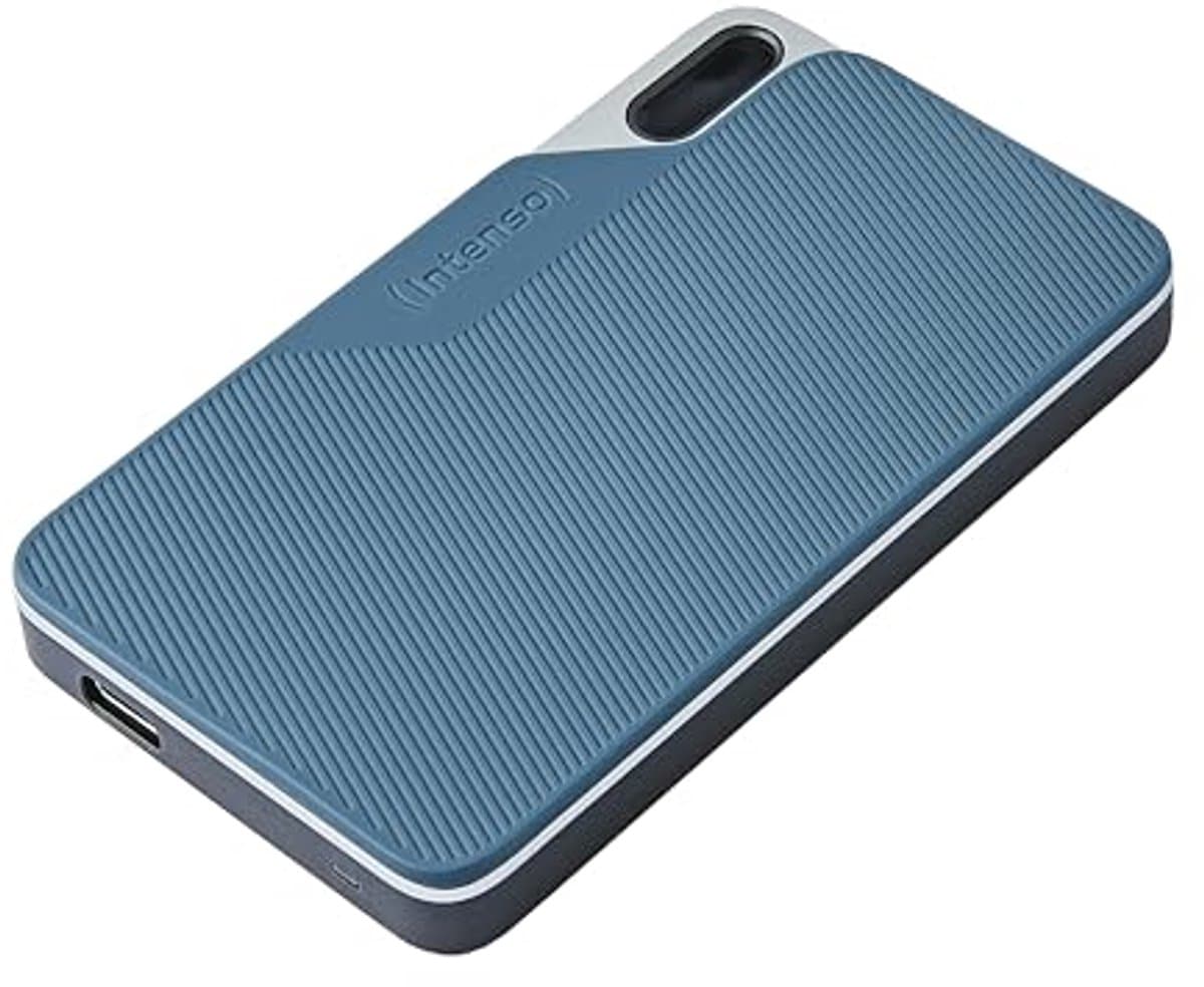 Externe SSD - Draagbare Opslag - Bestanden Opslaan - Schokbestendig Ontwerp - 1 TB - Grijs/Blauw — afbeelding 1