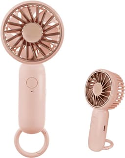Mini handventilator, tafelventilator met haak, lichtgewicht USB-ventilator, oplaadbaar, geschikt voor binnen- en buitengebruik (roze). — thumbnail 1