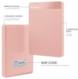 Externe Harde Schijf 500 GB - USB 3.0 HDD - Ultra Slim, Stil en Draagbaar - Plug & Play - Roze — thumbnail 3