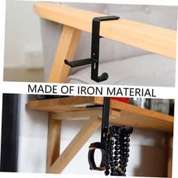 Koptelefoonhouder Set - Hoofdtelefoon Ophangsysteem - Ruimte Opbergen - Stevig Ijzeren Materiaal - 95 x 6 x 96 cm - Zwart — thumbnail 3