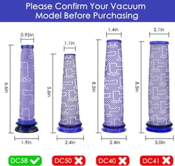 Vervangende filters voor Dyson V6 V7 V8 DC58 DC59 Animal Absolute draadloze stofzuigeronderdelen - 4 wasbare voorfilters voor Dyson stofzuiger - vergelijkbaar met onderdeelnummer 965661-01 — thumbnail 2