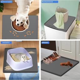 Mini Koelkastmat - Opvangbak Wasmachine - Vloer Beschermen - Antislip Absorberend - 60x60x15 cm - Grijs — thumbnail 4