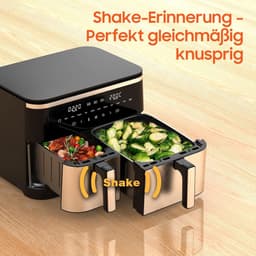Dubbele Hete Lucht Frituurpan - Airfryer XXL - Gezond Koken - Sync Finish Dual Cook - 11 Liter Totaal - Zwart — thumbnail 5