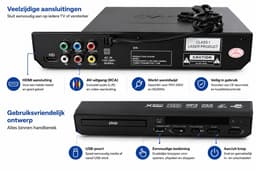 BOECK DVD Speler met HDMI en USB - Compacte DVD Player Inclusief Afstandsbediening — thumbnail 2